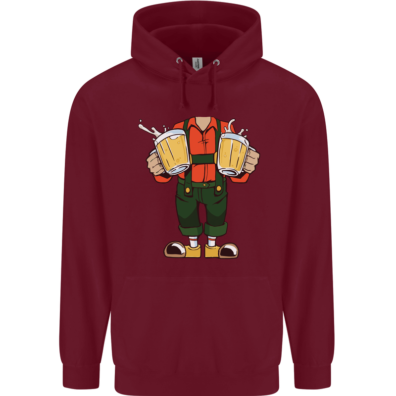 Octoberfest Man With Beer Mens 80% Cotton Hoodie Maroon
