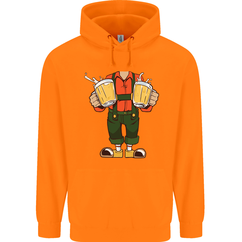 Octoberfest Man With Beer Mens 80% Cotton Hoodie Orange