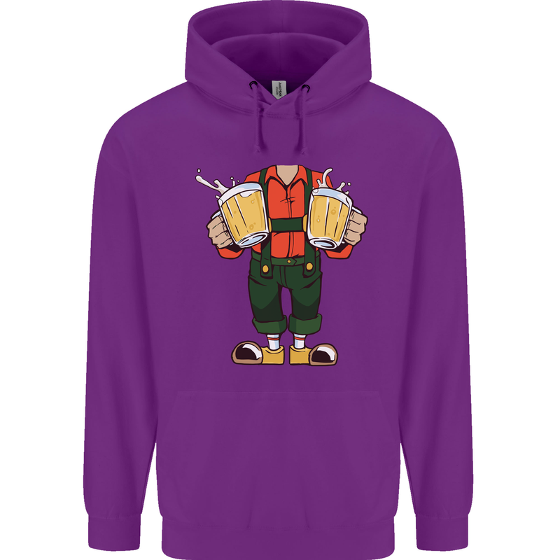 Octoberfest Man With Beer Mens 80% Cotton Hoodie Purple