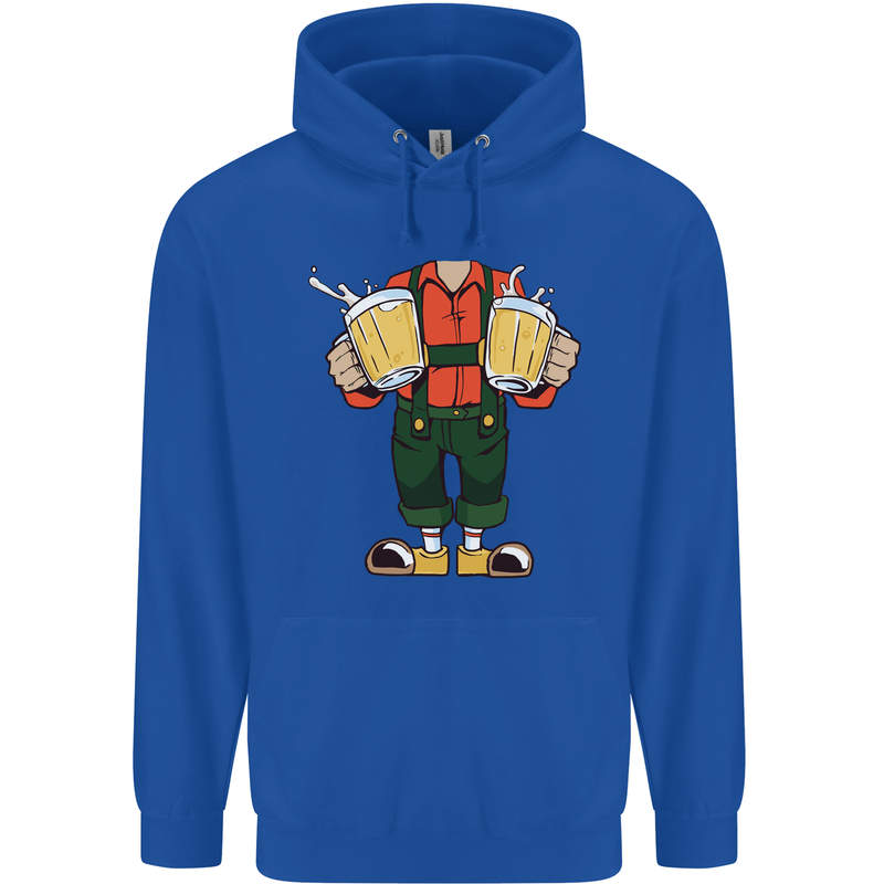 Octoberfest Man With Beer Mens 80% Cotton Hoodie Royal Blue