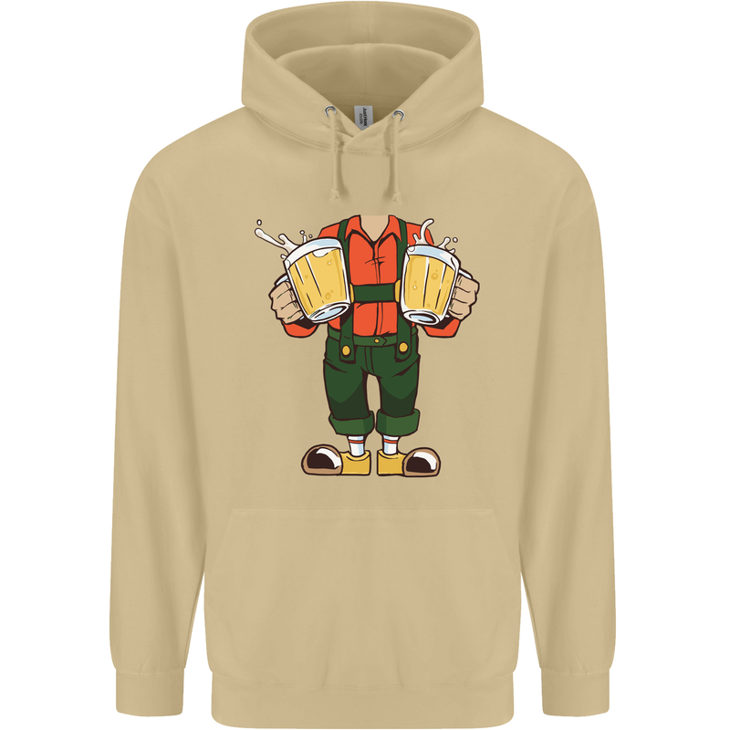 Octoberfest Man With Beer Mens 80% Cotton Hoodie Sand