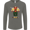 Octoberfest Man With Beer Mens Long Sleeve T-Shirt Charcoal