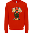 Octoberfest Man With Beer Mens Sweatshirt Jumper Bright Red