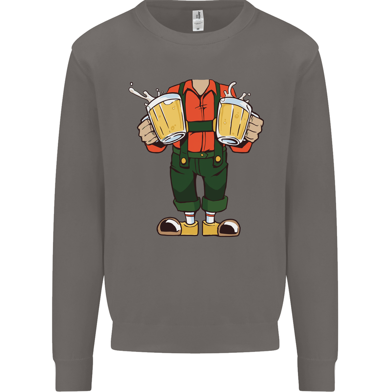 Octoberfest Man With Beer Mens Sweatshirt Jumper Charcoal
