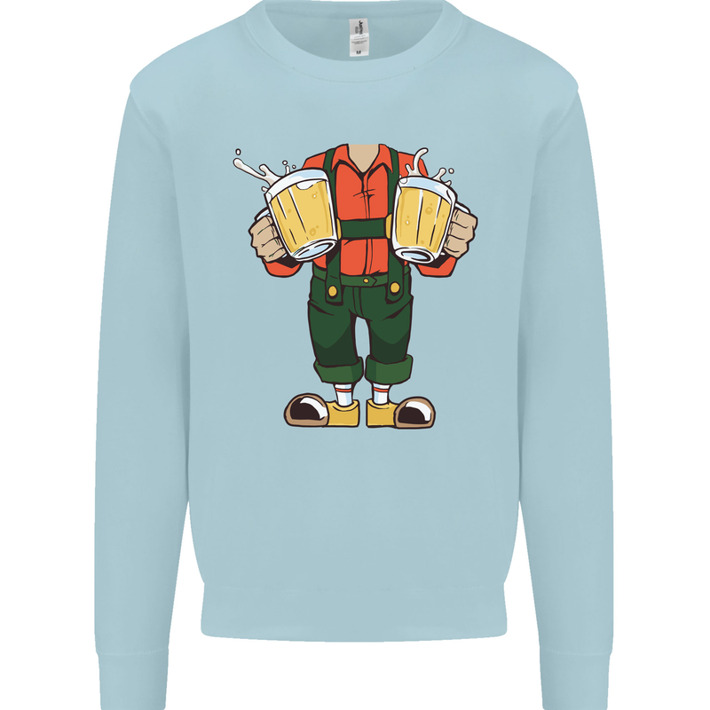 Octoberfest Man With Beer Mens Sweatshirt Jumper Light Blue