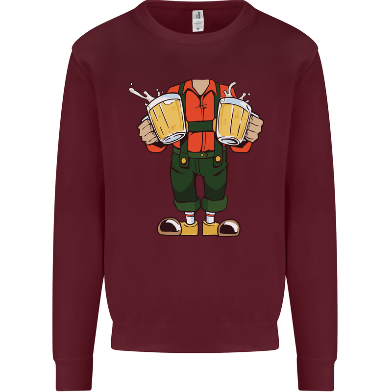 Octoberfest Man With Beer Mens Sweatshirt Jumper Maroon