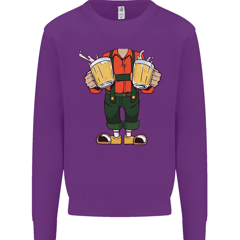 Octoberfest Man With Beer Mens Sweatshirt Jumper Purple