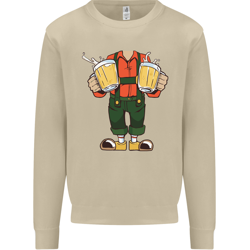 Octoberfest Man With Beer Mens Sweatshirt Jumper Sand