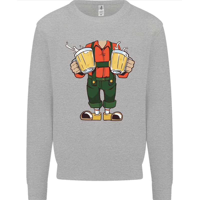 Octoberfest Man With Beer Mens Sweatshirt Jumper Sports Grey