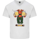 Octoberfest Man With Beer Mens V-Neck Cotton T-Shirt White