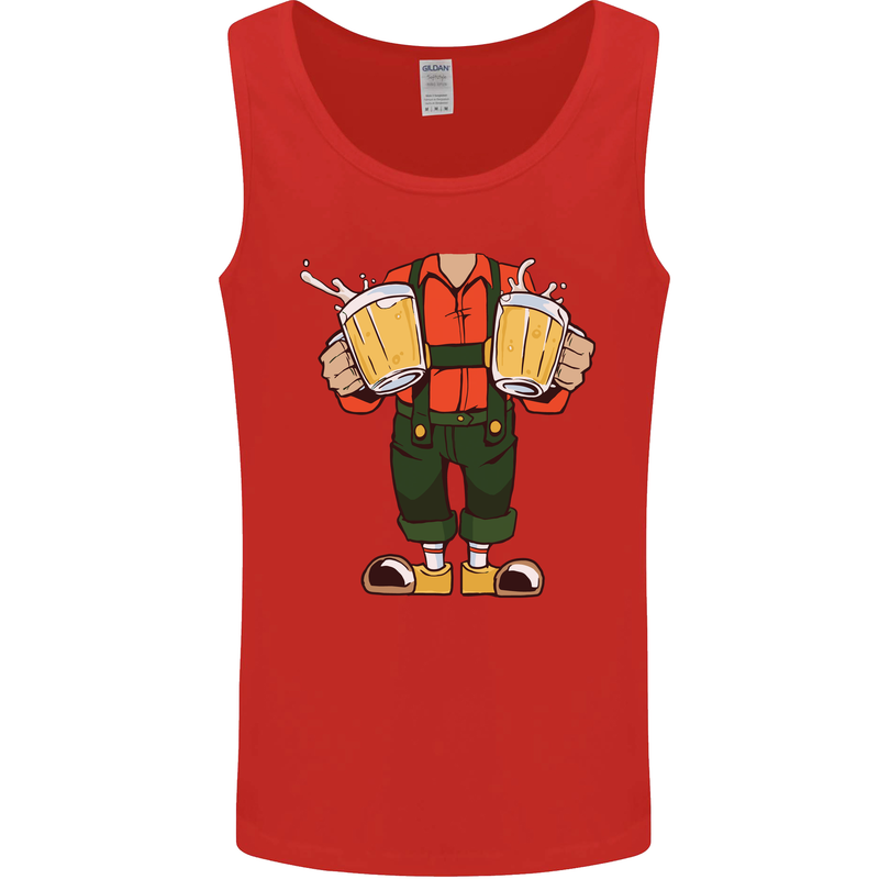 Octoberfest Man With Beer Mens Vest Tank Top Red