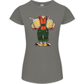 Octoberfest Man With Beer Womens Petite Cut T-Shirt Charcoal