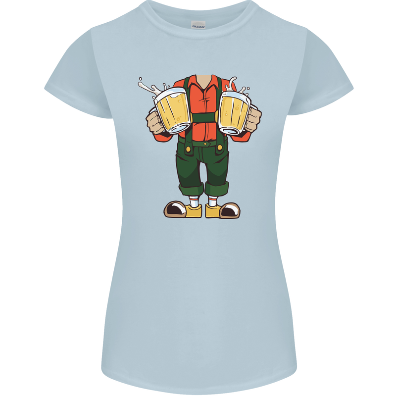 Octoberfest Man With Beer Womens Petite Cut T-Shirt Light Blue