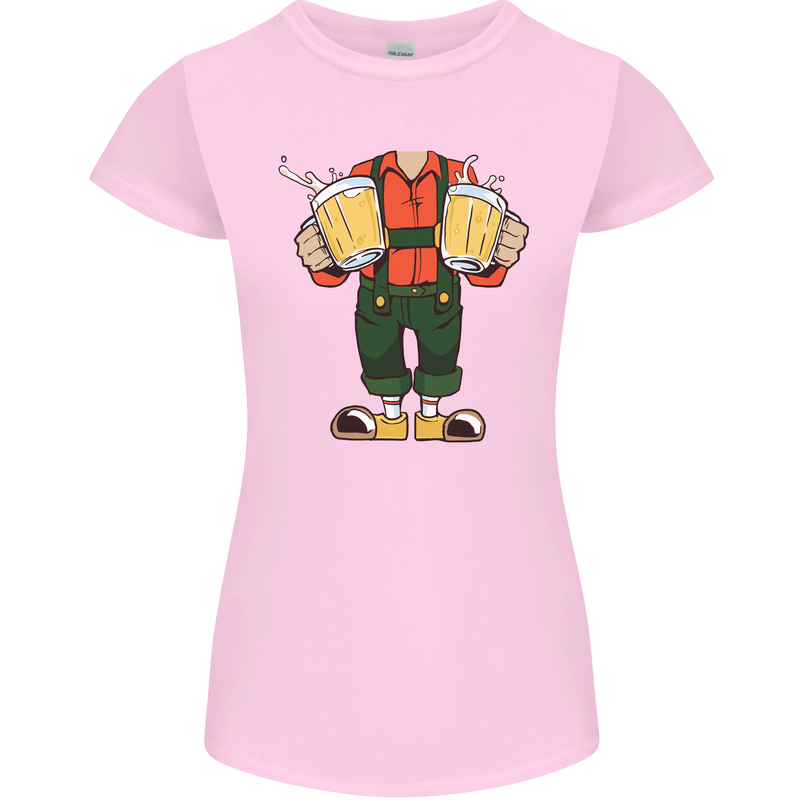 Octoberfest Man With Beer Womens Petite Cut T-Shirt Light Pink