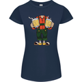 Octoberfest Man With Beer Womens Petite Cut T-Shirt Navy Blue