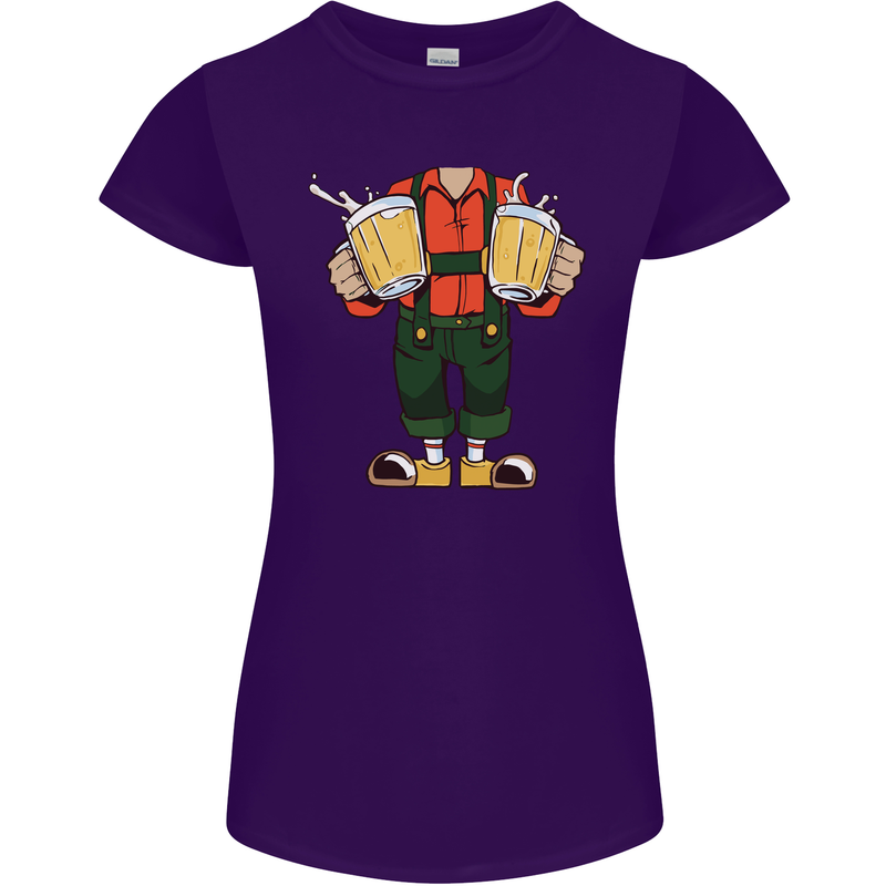 Octoberfest Man With Beer Womens Petite Cut T-Shirt Purple