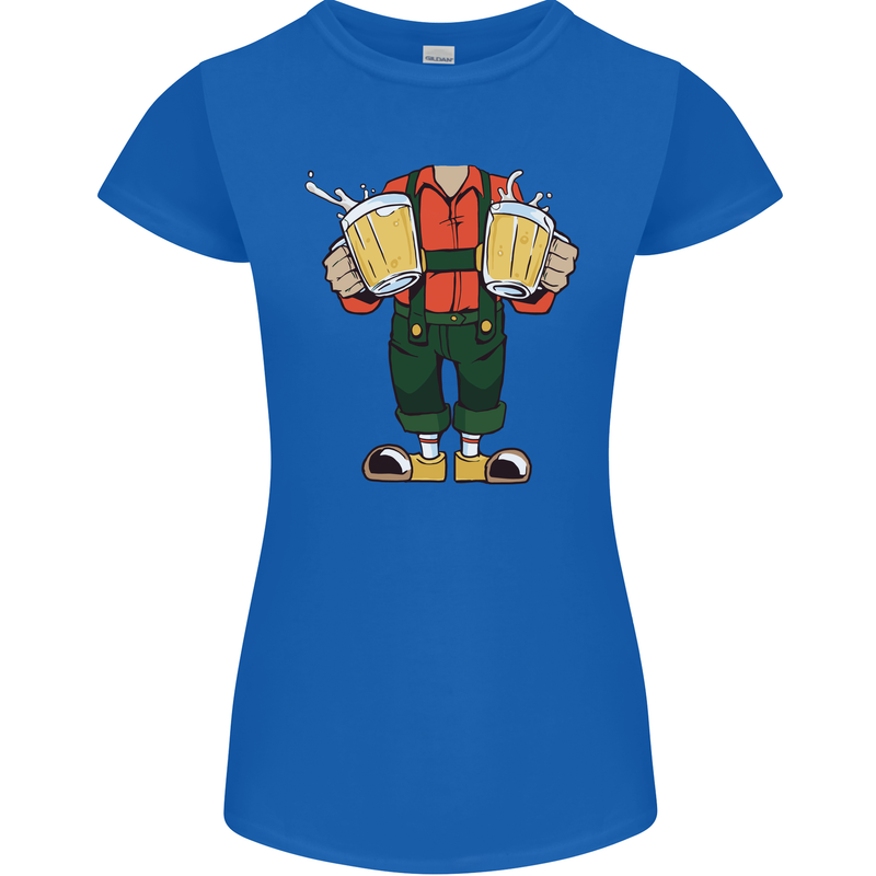 Octoberfest Man With Beer Womens Petite Cut T-Shirt Royal Blue