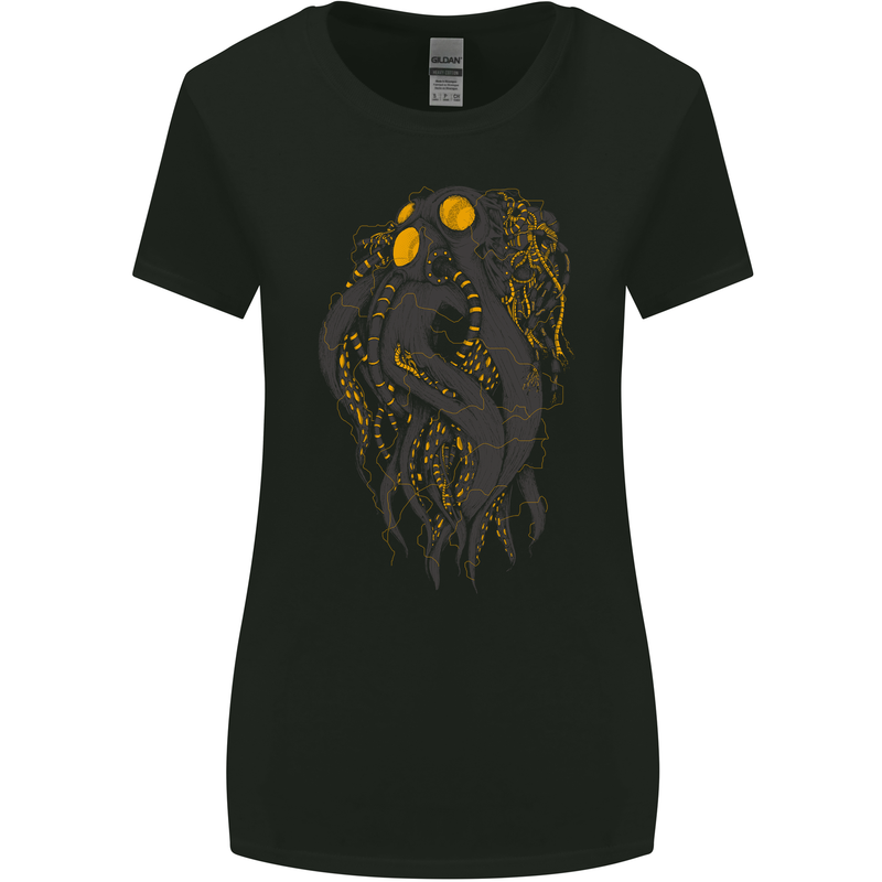 Octobot Octopus Kraken Cthulhu Scuba Diving Womens Wider Cut T-Shirt Black