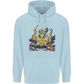 Octopus Drummer Drumming Drum Funny Childrens Kids Hoodie Light Blue