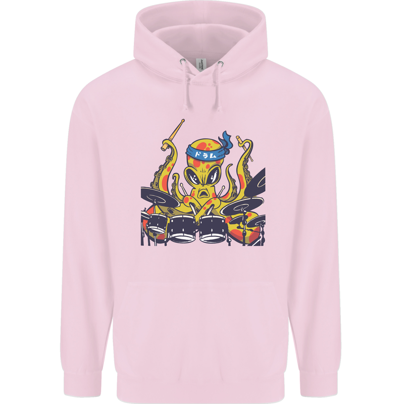 Octopus Drummer Drumming Drum Funny Childrens Kids Hoodie Light Pink