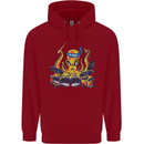 Octopus Drummer Drumming Drum Funny Childrens Kids Hoodie Red