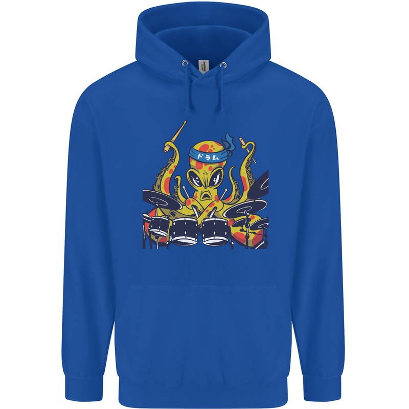 Octopus Drummer Drumming Drum Funny Childrens Kids Hoodie Royal Blue