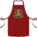 Octopus Drummer Drumming Drum Funny Cotton Apron 100% Organic Maroon