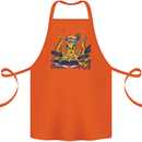 Octopus Drummer Drumming Drum Funny Cotton Apron 100% Organic Orange