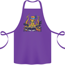 Octopus Drummer Drumming Drum Funny Cotton Apron 100% Organic Purple