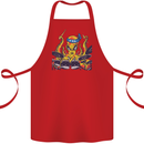 Octopus Drummer Drumming Drum Funny Cotton Apron 100% Organic Red
