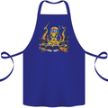 Octopus Drummer Drumming Drum Funny Cotton Apron 100% Organic Royal Blue