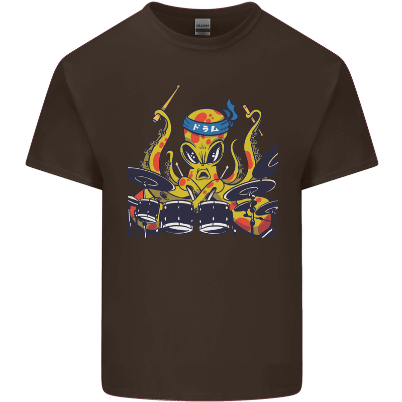 Octopus Drummer Drumming Drum Funny Kids T-Shirt Childrens Chocolate