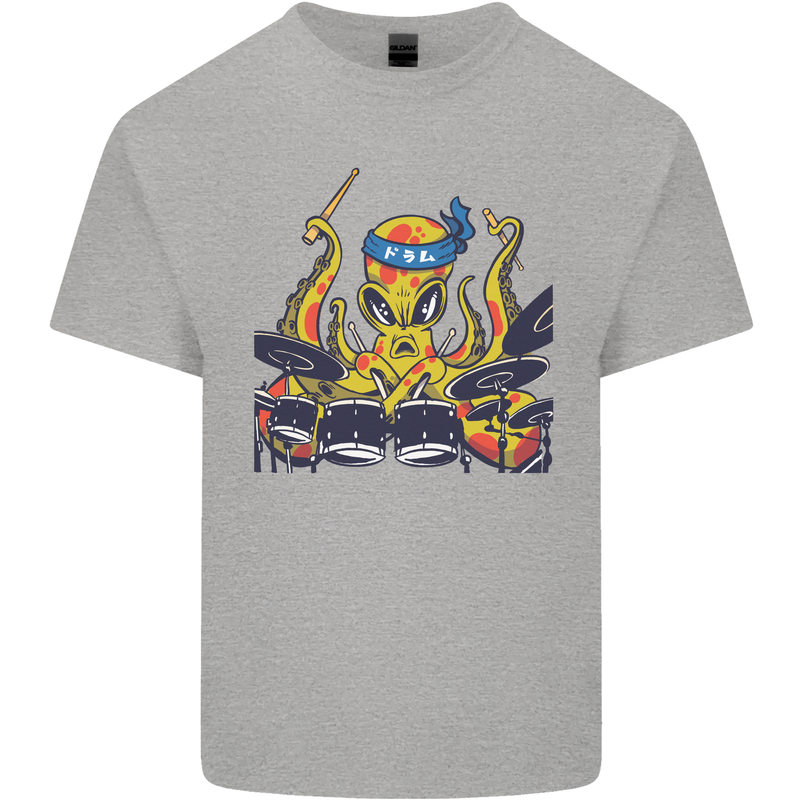 Octopus Drummer Drumming Drum Funny Kids T-Shirt Childrens Sports Grey