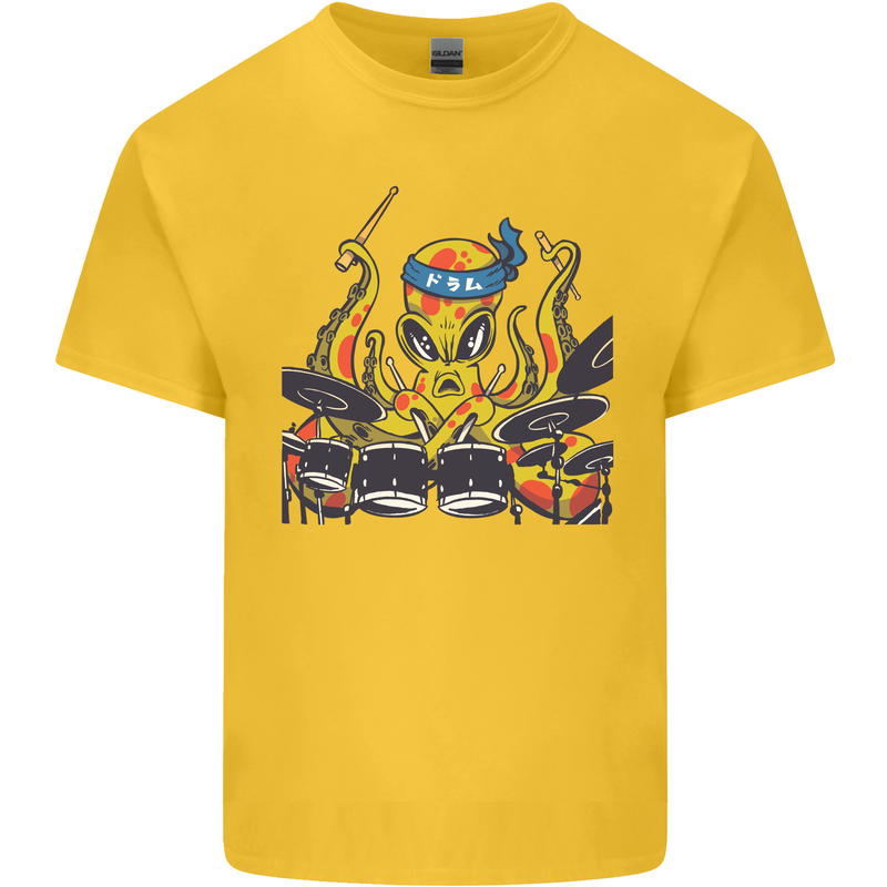Octopus Drummer Drumming Drum Funny Kids T-Shirt Childrens Yellow