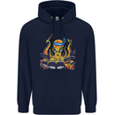 Octopus Drummer Drumming Drum Funny Mens 80% Cotton Hoodie Navy Blue