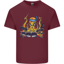 Octopus Drummer Drumming Drum Funny Mens Cotton T-Shirt Tee Top Maroon