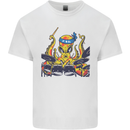 Octopus Drummer Drumming Drum Funny Mens Cotton T-Shirt Tee Top White