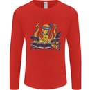 Octopus Drummer Drumming Drum Funny Mens Long Sleeve T-Shirt Red