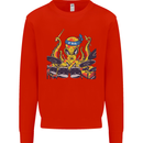 Octopus Drummer Drumming Drum Funny Mens Sweatshirt Jumper Bright Red
