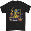 Octopus Drummer Drumming Drum Funny Mens T-Shirt Cotton Gildan Black