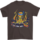 Octopus Drummer Drumming Drum Funny Mens T-Shirt Cotton Gildan Dark Chocolate
