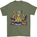 Octopus Drummer Drumming Drum Funny Mens T-Shirt Cotton Gildan Military Green