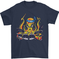 Octopus Drummer Drumming Drum Funny Mens T-Shirt Cotton Gildan Navy Blue