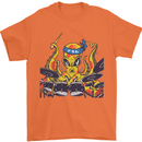 Octopus Drummer Drumming Drum Funny Mens T-Shirt Cotton Gildan Orange