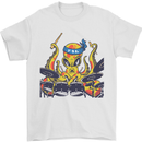 Octopus Drummer Drumming Drum Funny Mens T-Shirt Cotton Gildan White