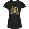 Octopus Drummer Drumming Drum Funny Womens Petite Cut T-Shirt Black
