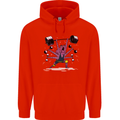 Octopus Gym Training Top Bodybuilding Childrens Kids Hoodie Bright Red