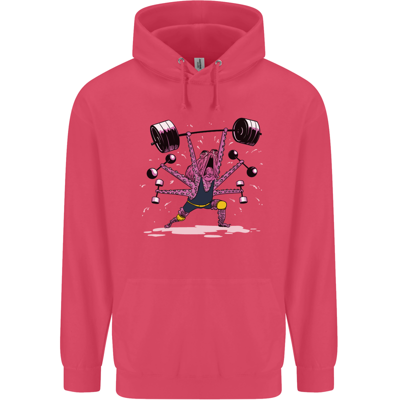 Octopus Gym Training Top Bodybuilding Childrens Kids Hoodie Heliconia