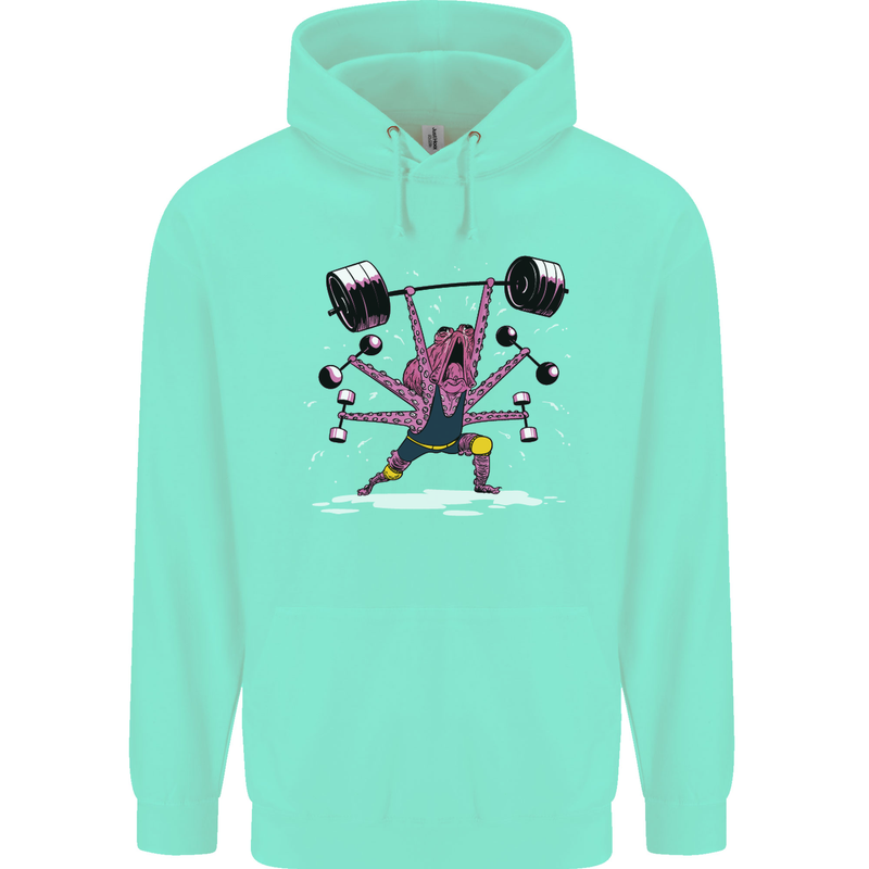 Octopus Gym Training Top Bodybuilding Childrens Kids Hoodie Peppermint