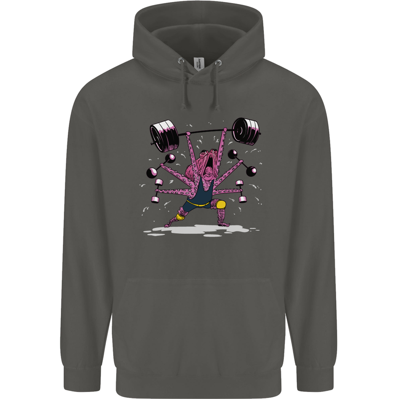 Octopus Gym Training Top Bodybuilding Childrens Kids Hoodie Storm Grey